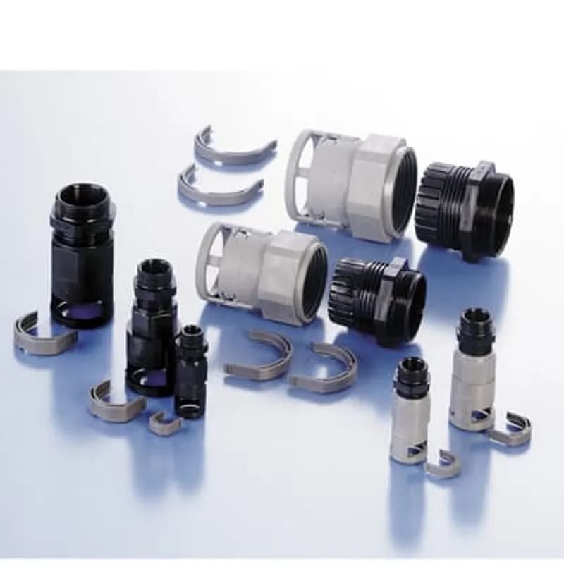 VNDZ Straight Connector with Strain Relief, PG Thread for IP66 Static Conduit - Thread PG 16, Fits to Conduit Size NW/Metric 17/20, Color Gray