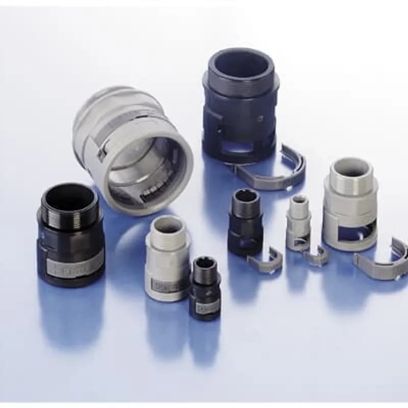 ABB - Installation Products BVNV-P070 - VN Straight Connector, PG Thread for IP68 Static Conduit - Thread PG 7, Fits to Conduit Size NW/Metric 10/12, Color Black