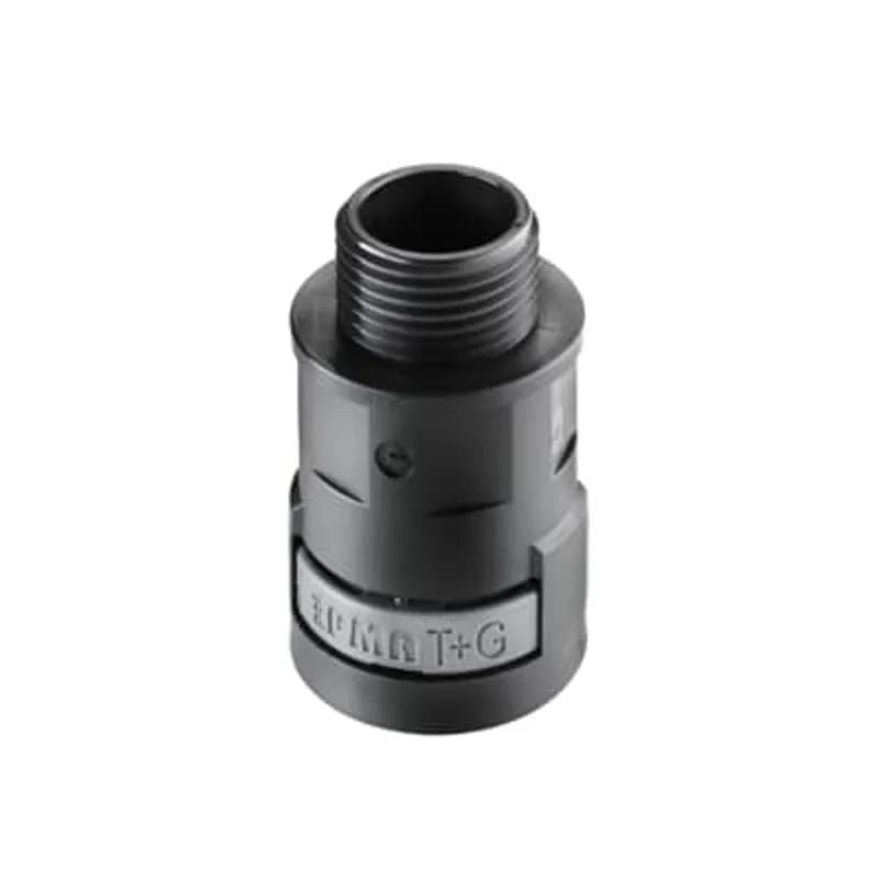 PMAFIX Straight Black Connector with Universal Safety Clip, Material - Polyamide 6, Thread Type - Metric, Thread Size -M20x1.5, Conduit Size NW - 12