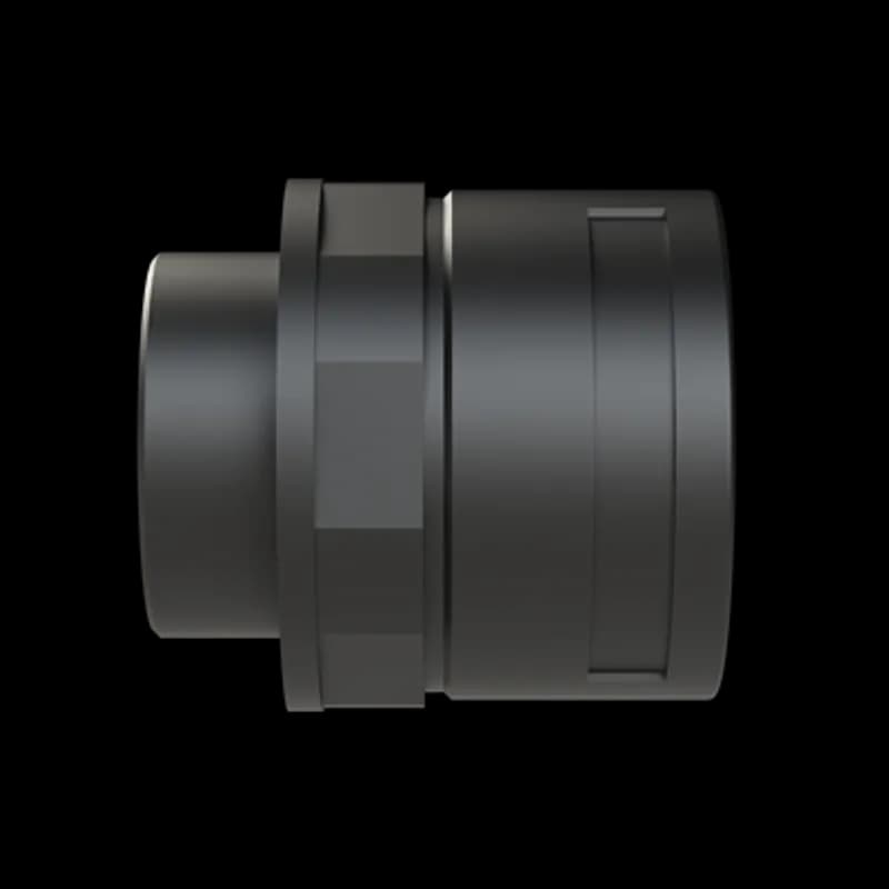 PMAFIX Straight Black Connector, Material - Polyamide 6, Thread Size M50x1.5, Conduit Size NW - 48
