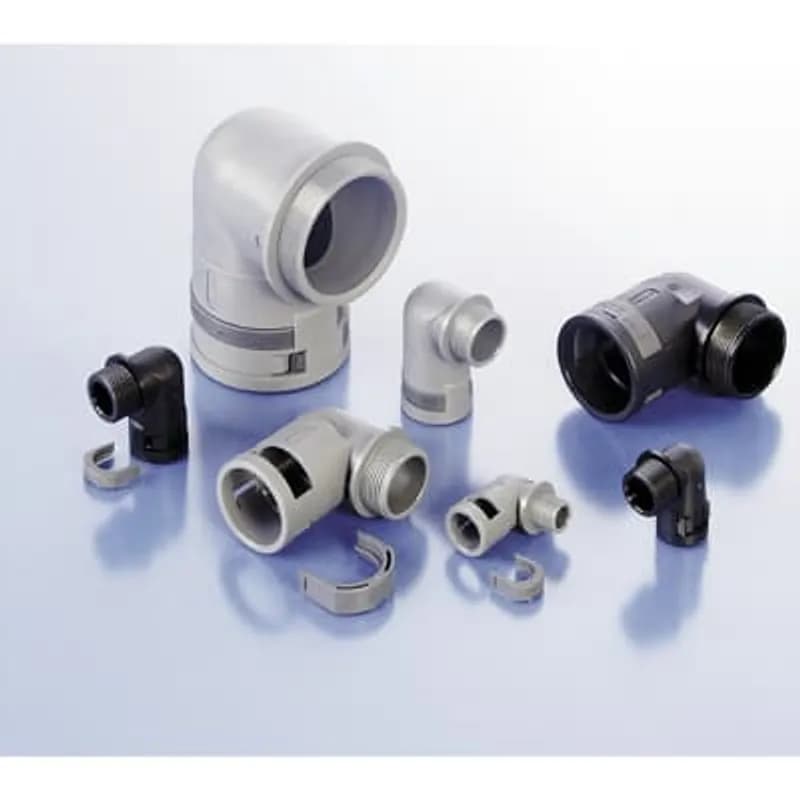ABB - Installation Products BUWV-M406-UL - FIXPlus 90 Degree Black Elbow, Material - Polyamide 6, Thread Type - Metric, Thread Size - M40x1.5, Conduit Size NW - 36