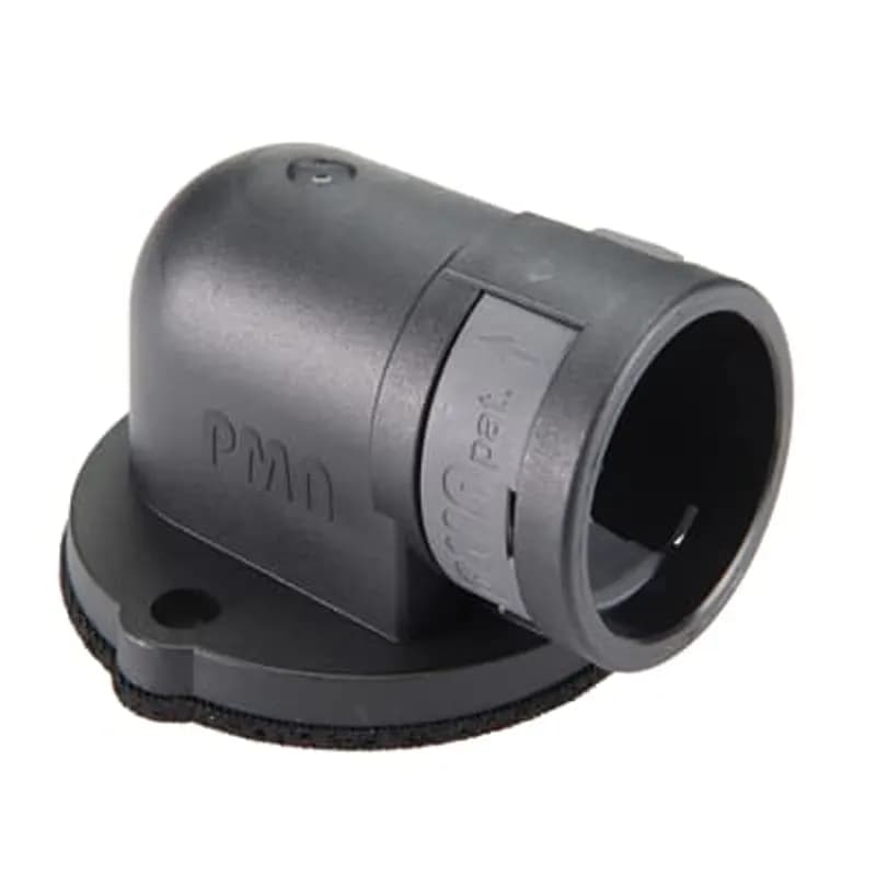 PMAFIX 90 Degree Black Flange with Seal and Universal Safety Clip, Material - Polyamide 6, Conduit Size NW - 36