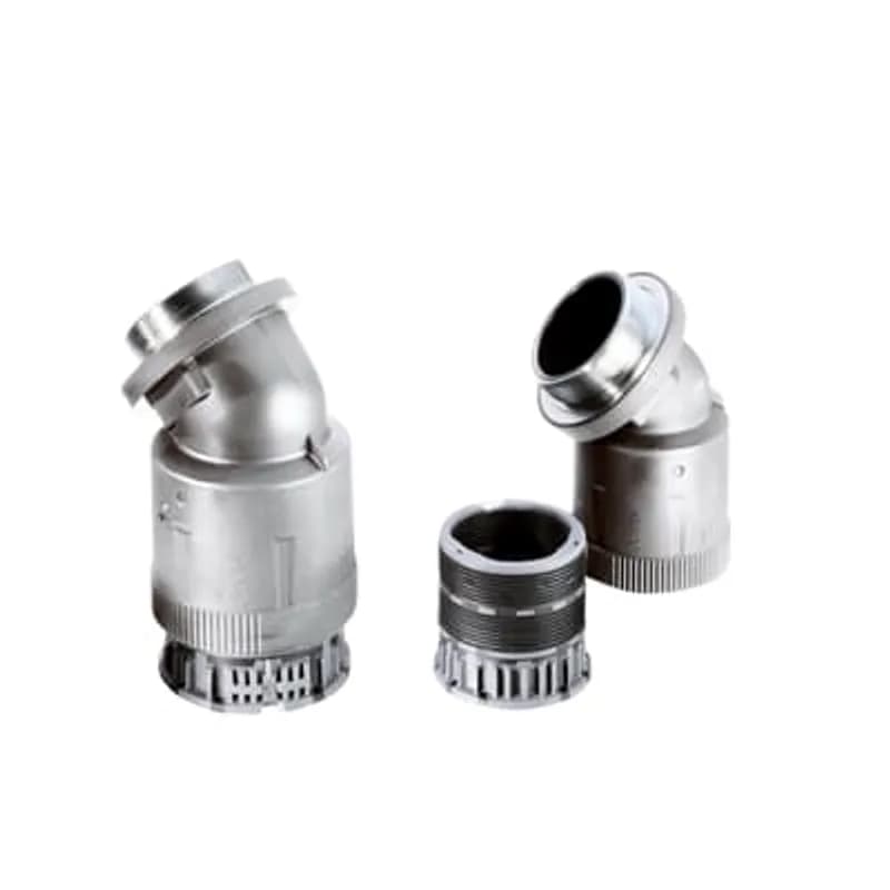 PMAFIX Pro 45 Degree Grey Two-Piece Elbow with Metric Threads, Elbow Material - Polyamide 6, Thread Material - Nickel-Plated Brass, Thread Size - M16x1.5, Thread Length - 10, Conduit Size NW - 10