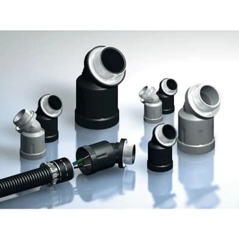 ABB - Installation Products BKAH-M506 - KAH Connector 45 Degree Elbow, Metric Metal Thread IP69 - Thread M50x1.5, Fits to Conduit NW36, Color Black