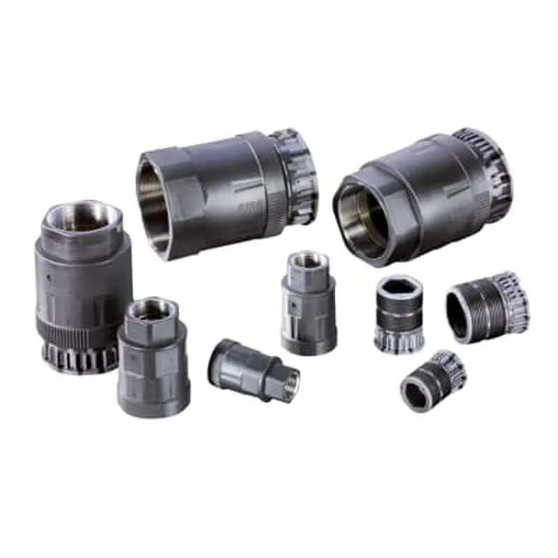PMAFIX Pro Black Female Thread Adapter with Metric Threads, Adapter Material - Polyamide 6, Thread Material - Nickel-Plated Brass, Thread Size - M16x1.5, Conduit Size NW - 12
