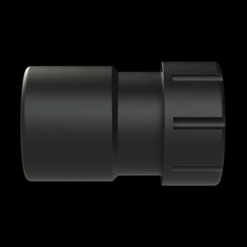 PMAFIX Black Female Thread Adapter with Metric Threads and Universal Safety Clip, Material - Polyamide 6, Thread Size - M16x1.5, Nominal Width/ Conduit Size - 10