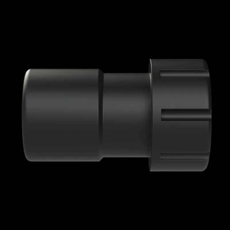 PMAFIX Black Female Thread Adapter with Metric Threads and Universal Safety Clip, Material - Polyamide 6, Thread Size - M12x1.5, Nominal Width/ Conduit Size - 07