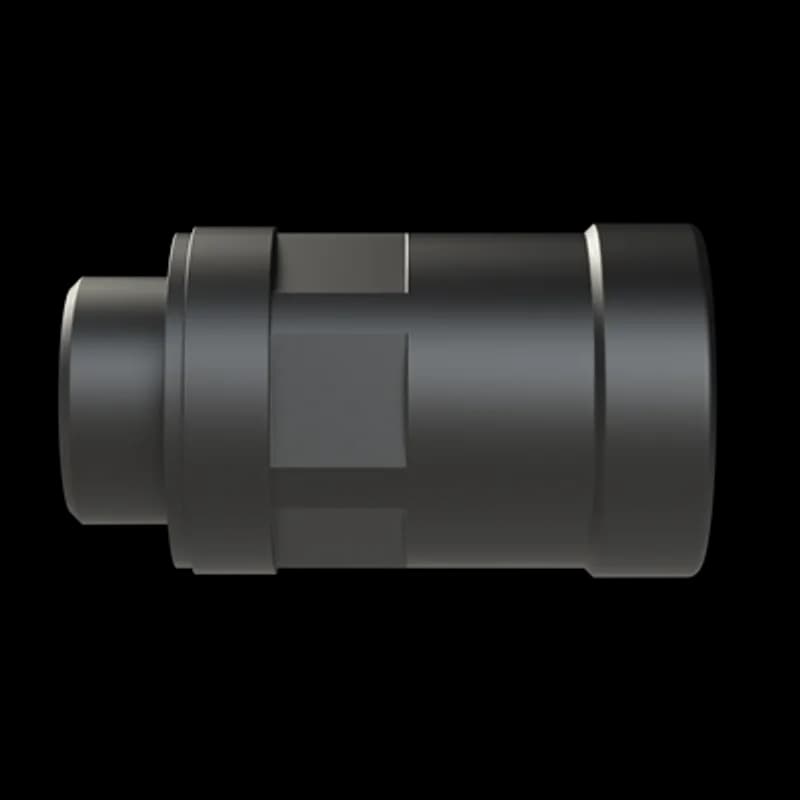 PMAFIX Pro Straight Black Two-Piece Connector with Metric Threads, Connector Material - Polyamide 6, Thread Material - Nickel-Plated Brass, Thread Size - M20x1.5, Thread Length - 10, Conduit Size NW - 12