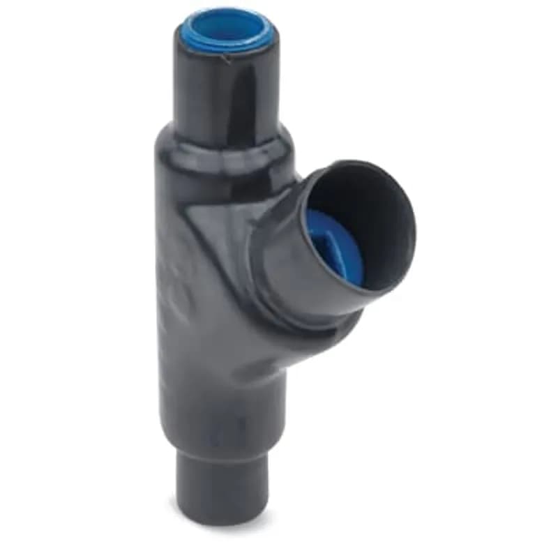 ABB - Installation Products EYS16-G1 - PVC Double-Coated Conduit Sealing Fitting, EYS Series for Hazardous Locations, for Sealing in Vertical Position, Male and Female Hub, Hub Size 1/2 Inch/16 Metric, Turning Radius 1.66 Inch/42.16 Millimeters, Ductile Iron,Gray