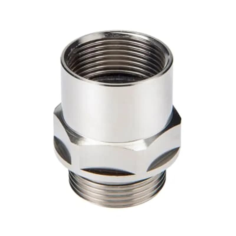 Firewall Element, M50 Male Thread, M50 Female Thread, 14 Millimeter Thread Length, Nickel-Plated Brass