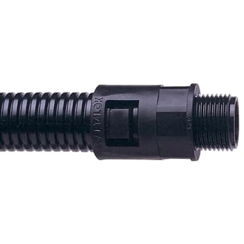 ABB - Installation Products AL16/PG9/A/BL - Straight Conduit Fitting, Fixed External Male Thread, Nominal Conduit Size 16mm, PG9 Thread, Polyamide (Nylon) 66, Black