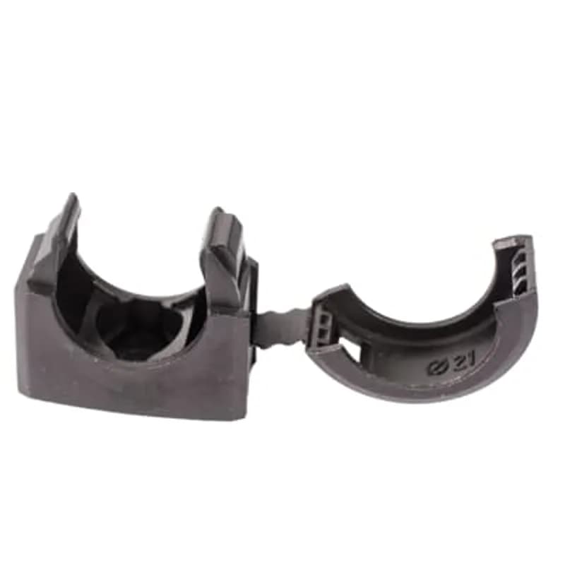 Conduit Clip with Integral Lid, Nominal Conduit Size 21mm, Polyamide (Nylon) 66, Black