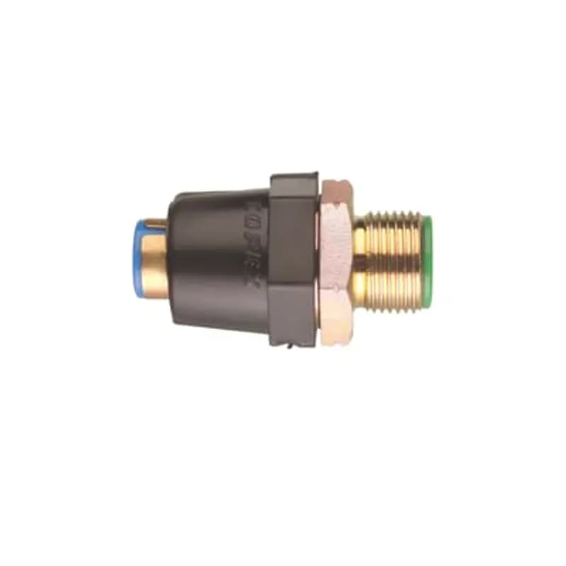ABB - Installation Products XMM0404 - Liquid Tight Fitting for Covered Conduit, Straight with External Male Thread, Conduit Size 20mm, M20 Thread, Very High Mechanical and UV Protection, IP66, IP67 Ratings, Nickel Plated Brass with PVC Sleeve and Nylon Inserts