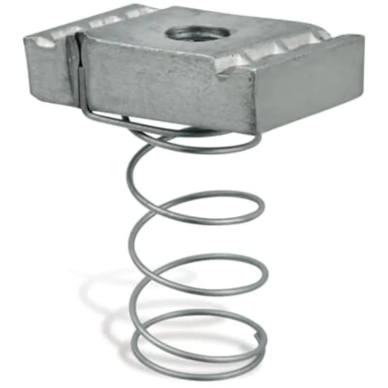 Channel Spring Nut, Size 5/16-18 Inch, Thickness 5/16 Inch, Steel, for use with 1-1/2 Inch Deep Channels