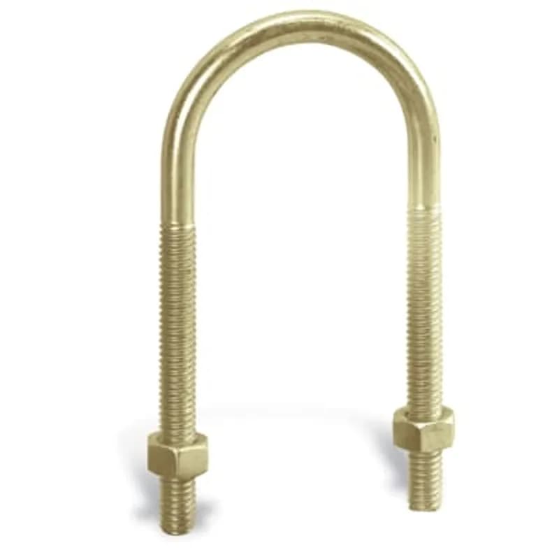 U Bolt, Size 1/2 Inch, Diameter 15/16 Inch, Length 2-3/4 Inches, Thread Length 1-3/4 Inch, Thread Size 5/16 - 18 Inch, Material Steel
