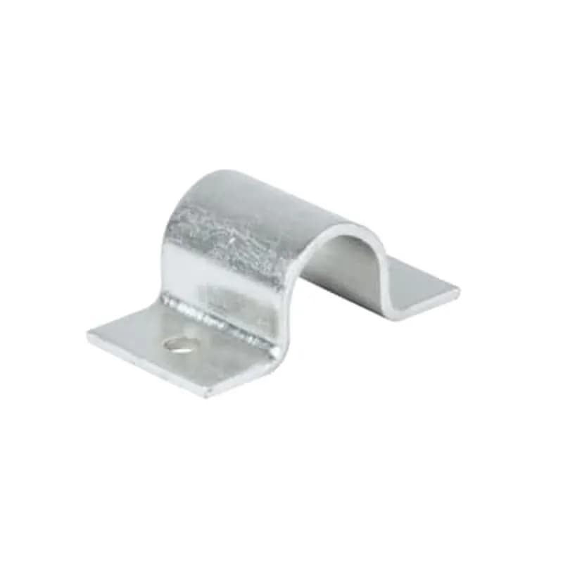 Pipe Strap, Two-Hole, Thickness 1/8 Inch, Pipe Size 3.5 Inch, Strap Width 1 Inch, Wood Screw Size Required No. 16 x 2, Steel