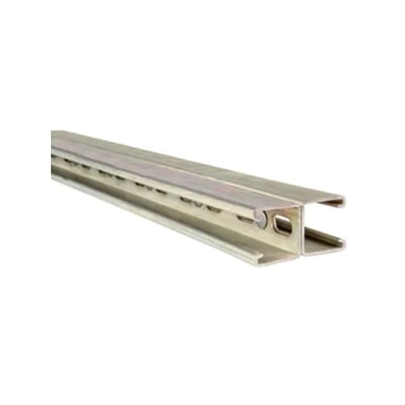 Channel, 12 Gauge, 1-5/8 Inch x 1-5/8 Inch, Length 10 Feet, Half Slotted Electro-Galvanized Steel with 9/16 Inch X 1-1/8 Inch Slots on 2 Inch Centers, Back to Back Combination