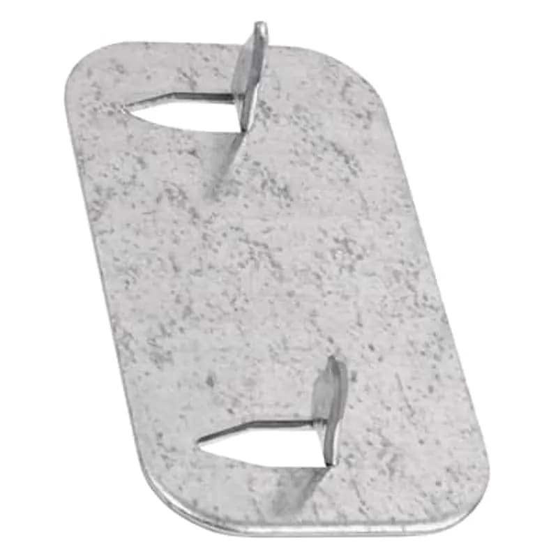 Cable Protector Plate, 2-1/2 Inches Tall x 1-1/2 Inch Wide, Galvanized Steel, Steel Clip and No Nails Required, Protects Non-Metallic Sheathed Cables Or Raceway Type Wires Running Through Wood Studs, Joists, Rafters, Or Similar Structural Wood Members From Accidental Nail, Screw Or Drill Penetration. No Nails Required. Special packaging for Retail.