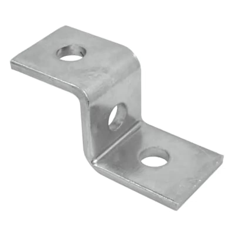 Support, Z Shape, Base Length 1-7/8 Inch, Height 3-1/4 Inch, Width 1-5/8 Inch, Hole Diameter 1 Inch, Hot-Dip Galvanized Steel, For A Series Channel Back to Back