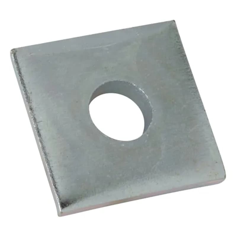Washer, Square, Size 1-1/2 Inches x 1-1/2 Inches, Bolt Size 1/2 Inch, Thickness 1/4 Inch, Electro-Galvanized Steel