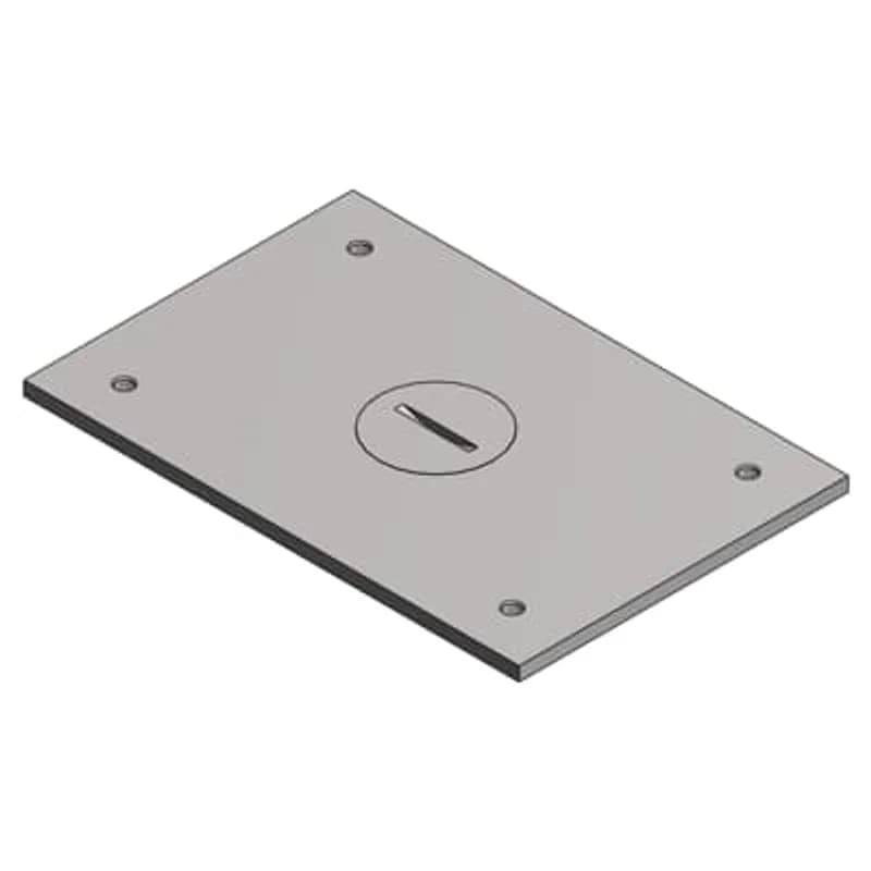 Cover Plate for Multi-Gang Floor Boxes for Power and Communications, Length 4-1/2 Inches, Width 3 Inches, 3/4 Inch NPS Plug, Aluminum