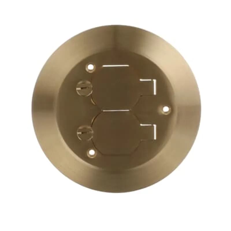 One-Piece Carpet Plate for Flush Service Floor Boxes, 5-3/4 Inch Diameter, Brass