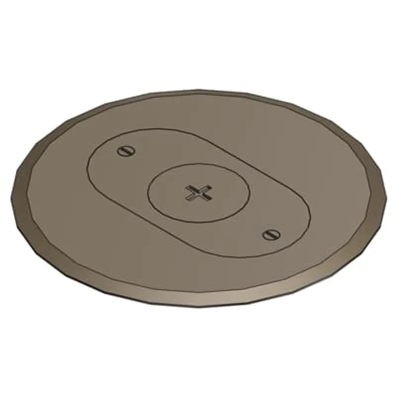 Carpet Plate and Cover for Flush Service Floor Box, 6 Inch Diameter, 1 Inch NPS Plug, Brown, PolyCarbonate