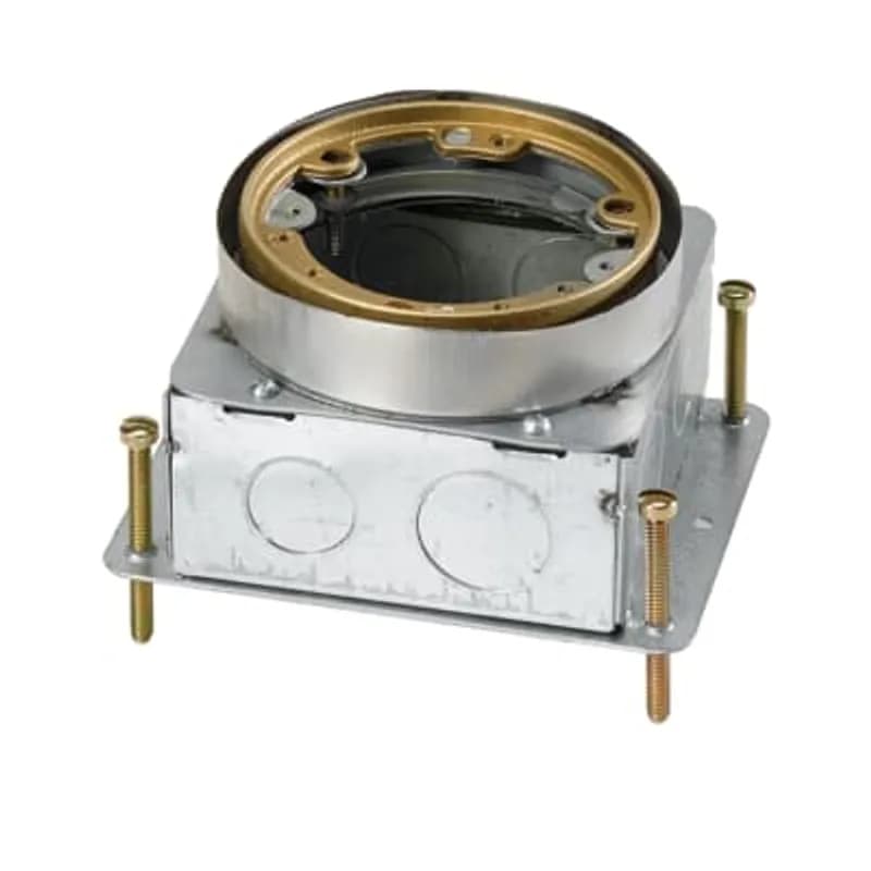 Single Gang Deep Flush Service Floor Box, 60 Cubic Inches, Length 4-11/16 Inches, Width 4-1/4 Inches, Depth 3-5/8 Inches, 1/2 Inch 3/4 Inch and 1 Inch Knockouts, Galvanized Steel, For Power or Communications/Data