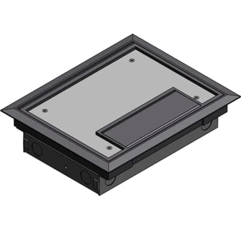 ABB - Installation Products AFM-6S2-GRY - Four Compartment Raised Access Floor Module, 172 Cubic Inches, Length 10 Inches, Width 7-15/16 Inches, Depth 2-1/2 Inches, Galvanized Steel with Gray Cover, Comes with Left and Rigth Power Panels and Wiring Tunnel