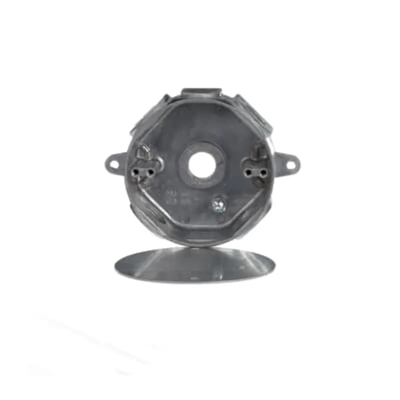 ABB - Installation Products CIC-8444 - Round Weatherproof Junction Box, Diameter 4 Inches, Depth 1-5/8 Inches, Hub Size 1/2 Inch, Aluminum, 5 Openings, 2 Lugs, Includes Cover, Gasket, Plugs and Mounting Screws.