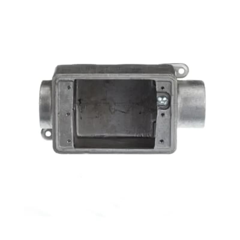 ABB - Installation Products CIFDC-1 - Single Gang FDC Box, Cubic Inches 22.5, Length 4-5/16 Inches, Width 2-13/16 Inches, Depth 2-5/8 Inches, Hub Size 1 Inch, Aluminum, 2 Outlets and 2 Lugs