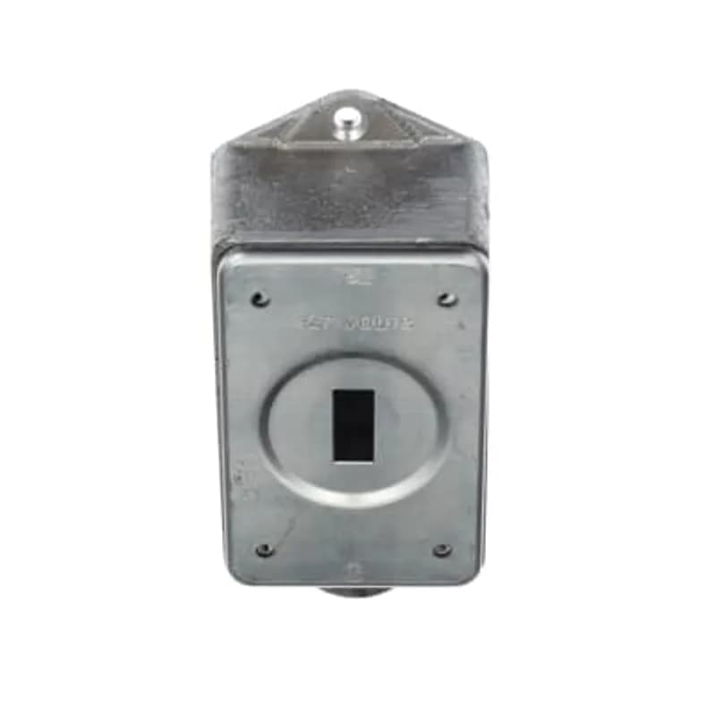 ABB - Installation Products CIFS-1G-1/2-HV - Single Gang FS Box, Cubic Inches 14.0, Length 4-5/16 Inches, Width 2-13/16 Inches, Depth 1-7/8 Inches, Hub Size 1/2 Inch, Aluminum, 3 Lugs, with 347 Volt Cover