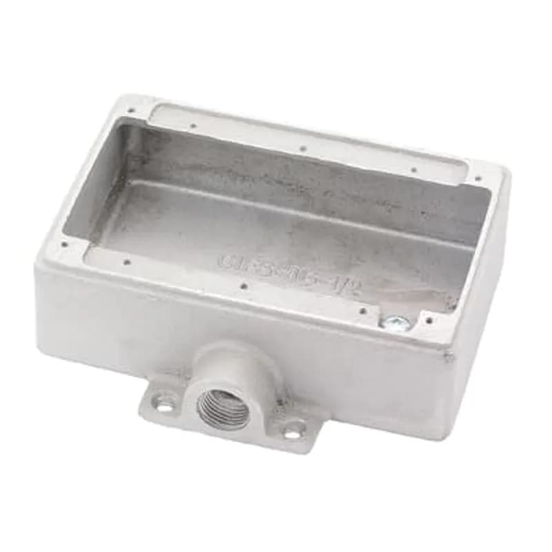ABB - Installation Products CIFS-3G-1/2 - Three Gang FS Box, Cubic Inches 26.0, Length 4-3/8 Inches, Width 6-1/2 Inches, Depth 1-7/8 Inches, Hub Size 1/2 Inch, Aluminum, 3 Lugs