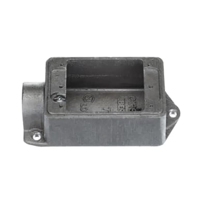 ABB - Installation Products CIFS-1G-1 - Single Gang FS Box, Cubic Inches 14.0, Length 4-5/16 Inches, Width 2-13/16 Inches, Depth 1-7/8 Inches, Hub Size 1 Inch, Aluminum, 3 Lugs