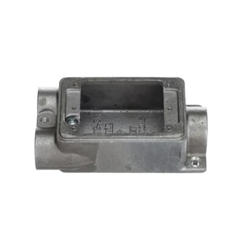 ABB - Installation Products CIFSCC-1G-3/4 - Single Gang FSC Box, Cubic Inches 14.0, Length 4-5/16 Inches, Width 2-13/16 Inches, Depth 1-7/8 Inches, Hub Size 3/4 Inch, Aluminum, 4 Lugs, 3 Hubs