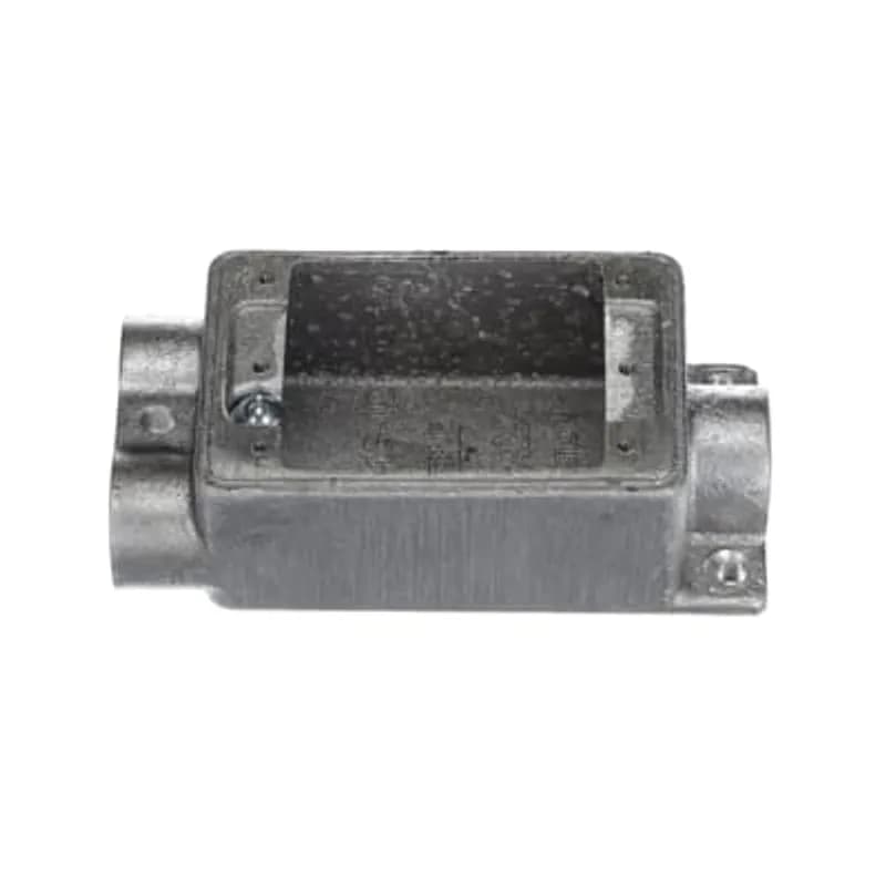 ABB - Installation Products CIFSCC-1G-1/2 - Single Gang FSC Box, Cubic Inches 14.0, Length 4-5/16 Inches, Width 2-13/16 Inches, Depth 1-7/8 Inches, Hub Size 1/2 Inch, Aluminum, 4 Lugs, 3 Hubs