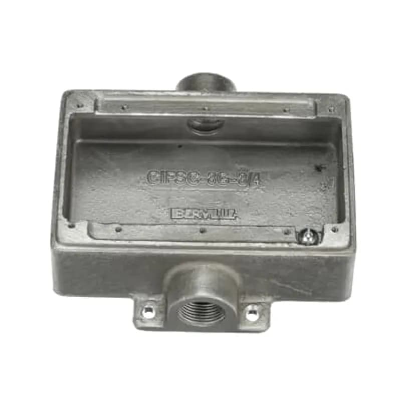 ABB - Installation Products CIFSC-3G-3/4 - Three Gang FSC Box, Cubic Inches 26.0, Length 4-3/8 Inches, Width 6-1/2 Inches, Depth 1-7/8 Inches, Hub Size 3/4 Inch, Aluminum, 4 Lugs, 2 Hubs