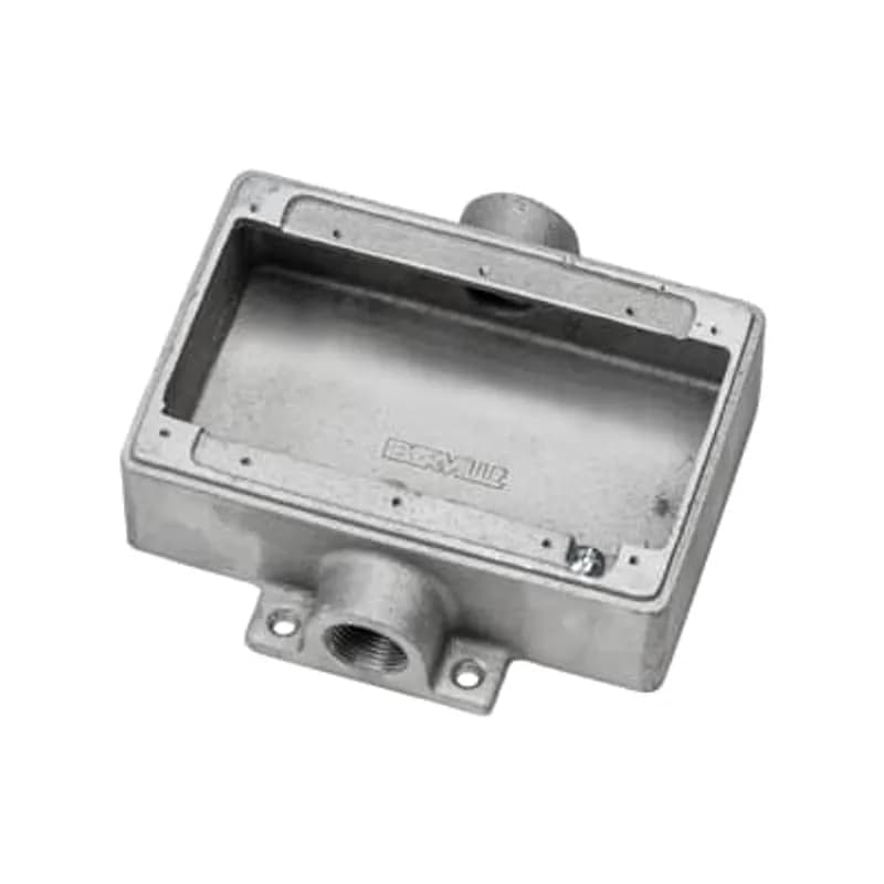 ABB - Installation Products CIFSC-2G-1 - Two Gang FSC Box, Cubic Inches 26.0, Length 4-3/8 Inches, Width 4-11/16 Inches, Depth 1-7/8 Inches, Hub Size 1 Inch, Aluminum, 4 Lugs, 2 Hubs