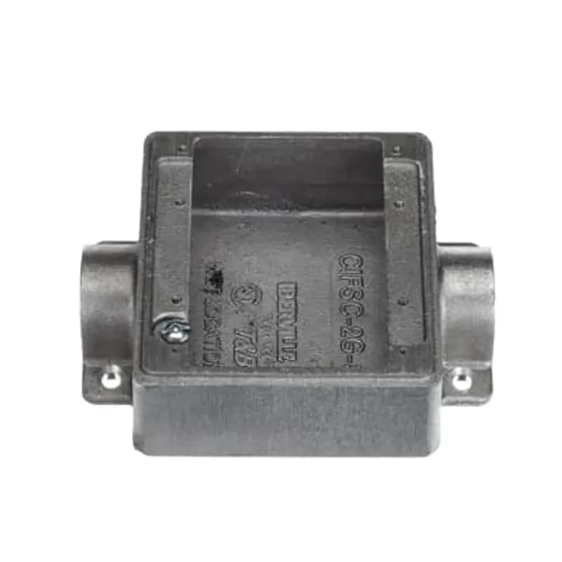 ABB - Installation Products CIFSC-2G-3/4 - Two Gang FSC Box, Cubic Inches 26.0, Length 4-3/8 Inches, Width 4-11/16 Inches, Depth 1-7/8 Inches, Hub Size 3/4 Inch, Aluminum, 4 Lugs, 2 Hubs