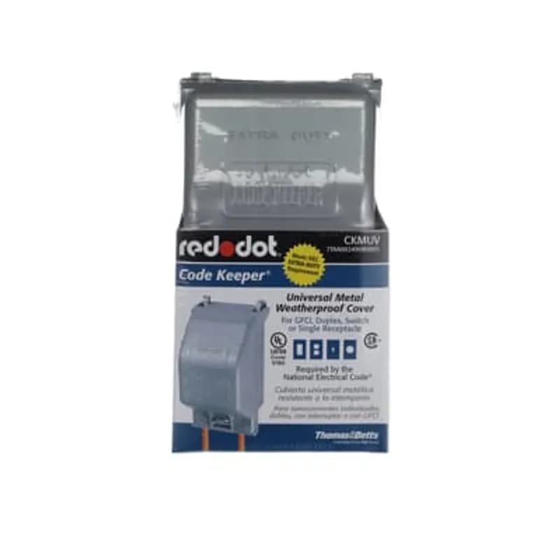 Single Gang While-In-Use Universal Medium Vertical Cover, 3-1/4 Inch Internal Depth, Silver, Aluminum Alloy, For use with Duplex, GFI, Single Receptacle, and Switch