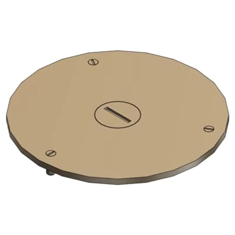 Cover Plate for Flush Service Floor Boxes, 3-1/2 Inch Diameter, 1/2 Inch NPS Plug Size, Brass