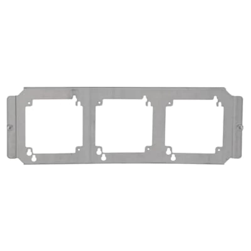 Horizontal Bracket, 16 Inches Wide with Three Fixed Box Locations Accomodating 4 Inch Square and 4-11/16 Inch Square Boxes