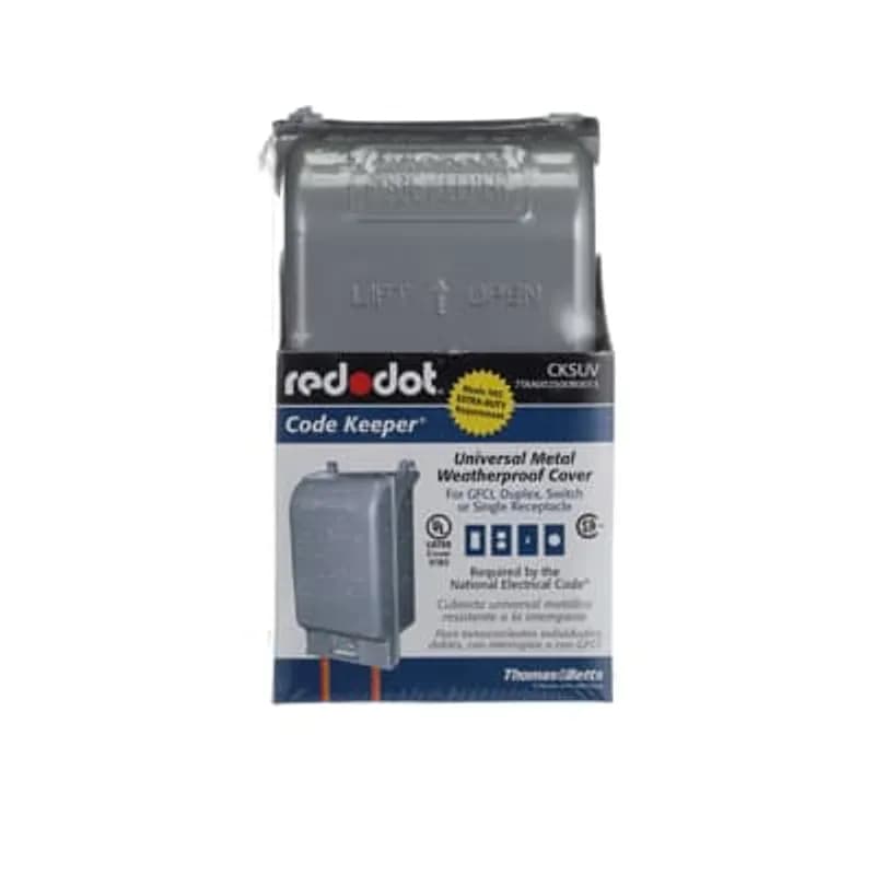 Single Gang While-In-Use Universal Shallow Cover, 2-1/4 Internal Depth, Silver, Aluminum Alloy, For use with GFI Receptacle