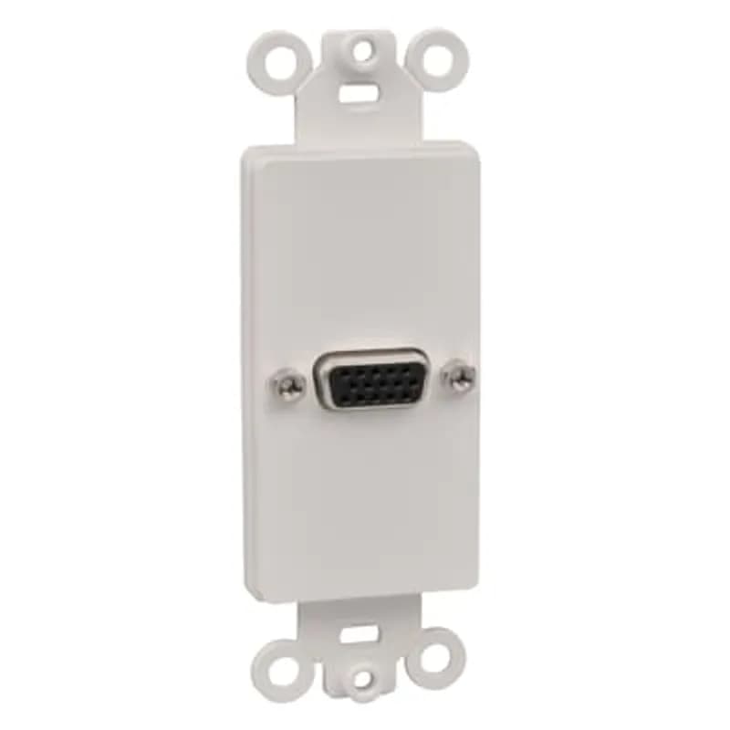 Rectangular Keystone Adapter, VGA Connector, White, Female to Female