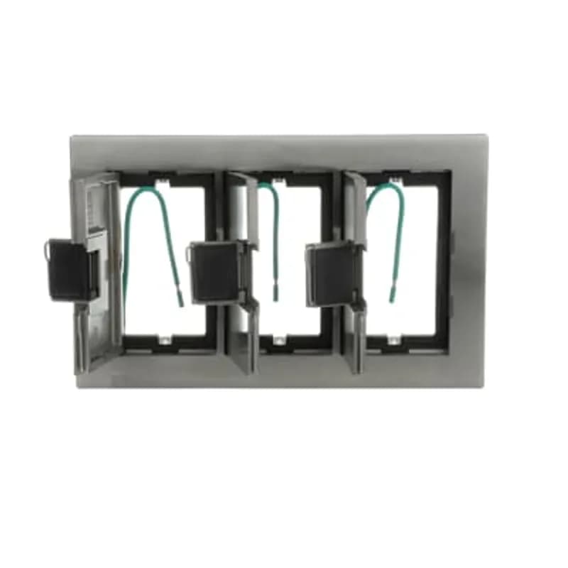Three Gang Rectangular Floor Box Cover, Width 7.13 Inches x Length 11.50 Inches, Stainless Steel