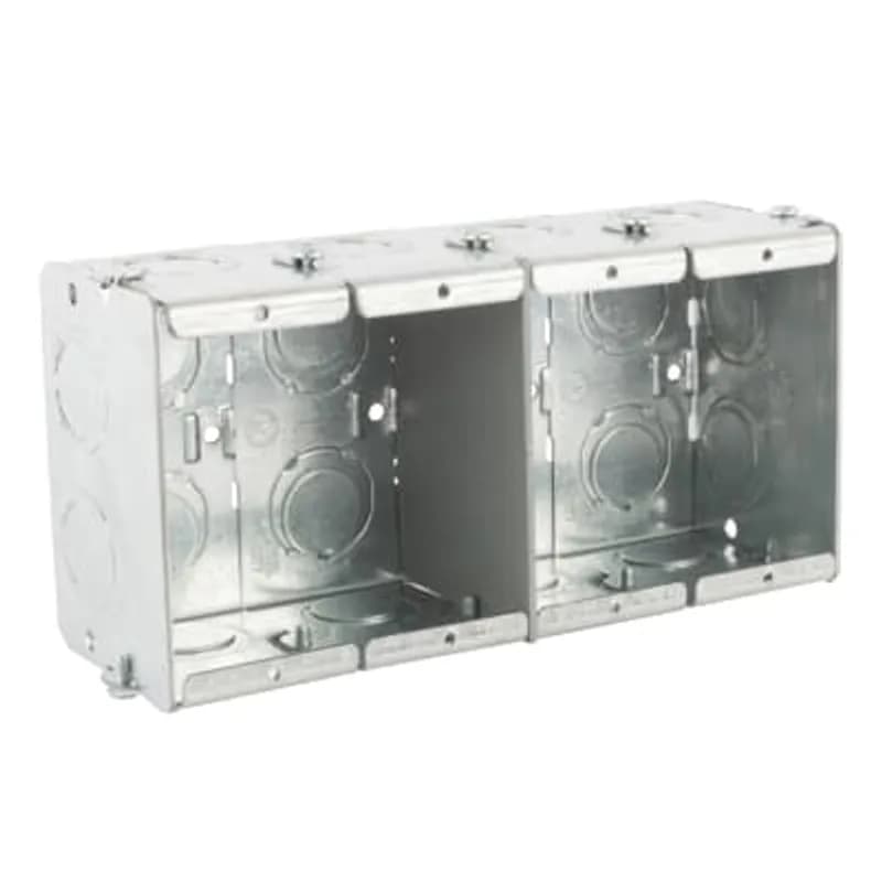 ABB - Installation Products GW 425 G - Gangable Masonry Box, 64.0 Cubic Inches, 3-3/4 Inches Long x 7-3/8 Inches Wide x 2-1/2 Inches Deep, 1/2 Inch and 3/4 Inch Knockouts, Pre-Galvanized Steel, For use with Conduit