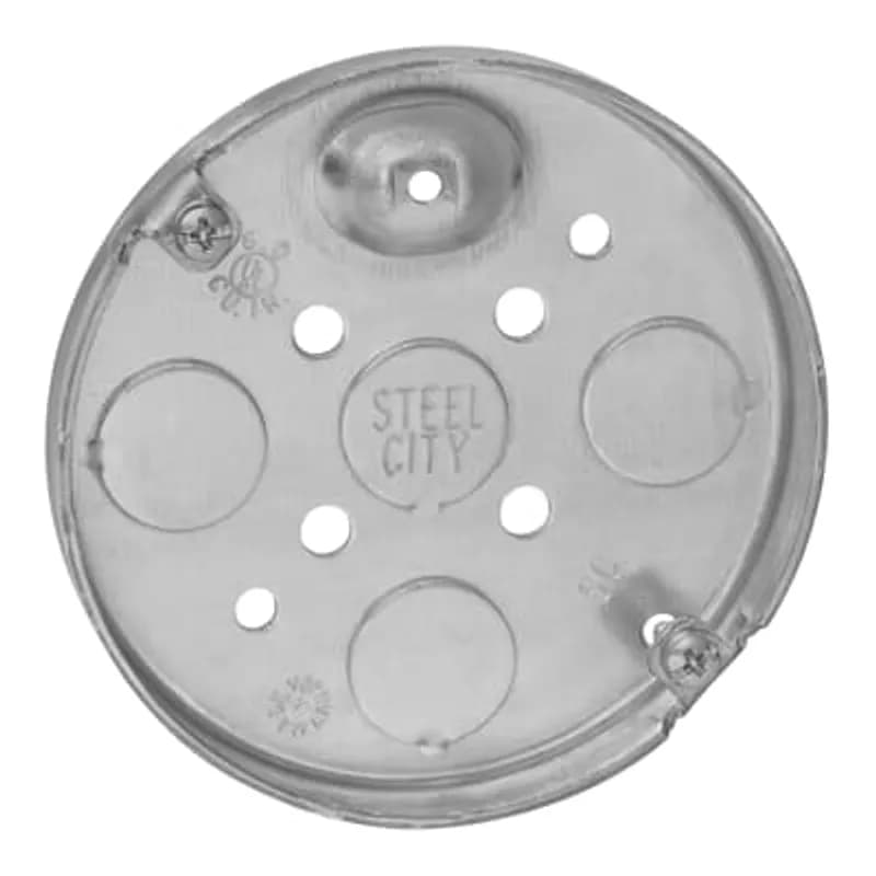 ABB - Installation Products 56111 - Round Ceiling Fan Box, 6 Cubic Inches, 4 Inch Diameter, 1/2 Inch Knockouts, Pre-Galvanized, Drawn Construction, For use with Conduit