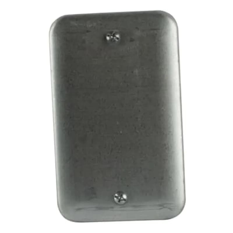 Single Gang Utility Box Cover, 4-1/8 Inch Long x 2-1/2 Inch Wide x 3/16 Inch Raised, Pre-Galvanized Steel, Blank