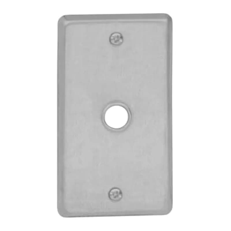 One Gang Utility Box Cover, 4 Inch Long x 2-1/8 Inch Wide x 1/4 Inch Raised, Pre-Galvanized Steel, with 15/32 Inch Bushed Hole