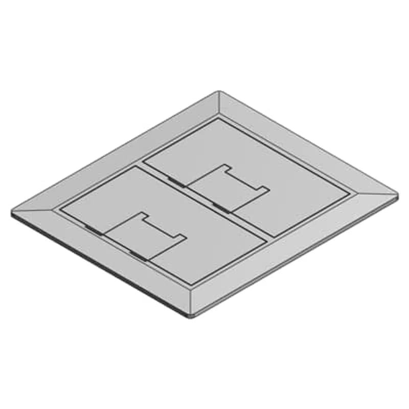 ABB - Installation Products E9762SS - Two Gang Rectangular Floor Box Cover, Width 7.13 Inches x Length 8.25 Inches, Stainless Steel